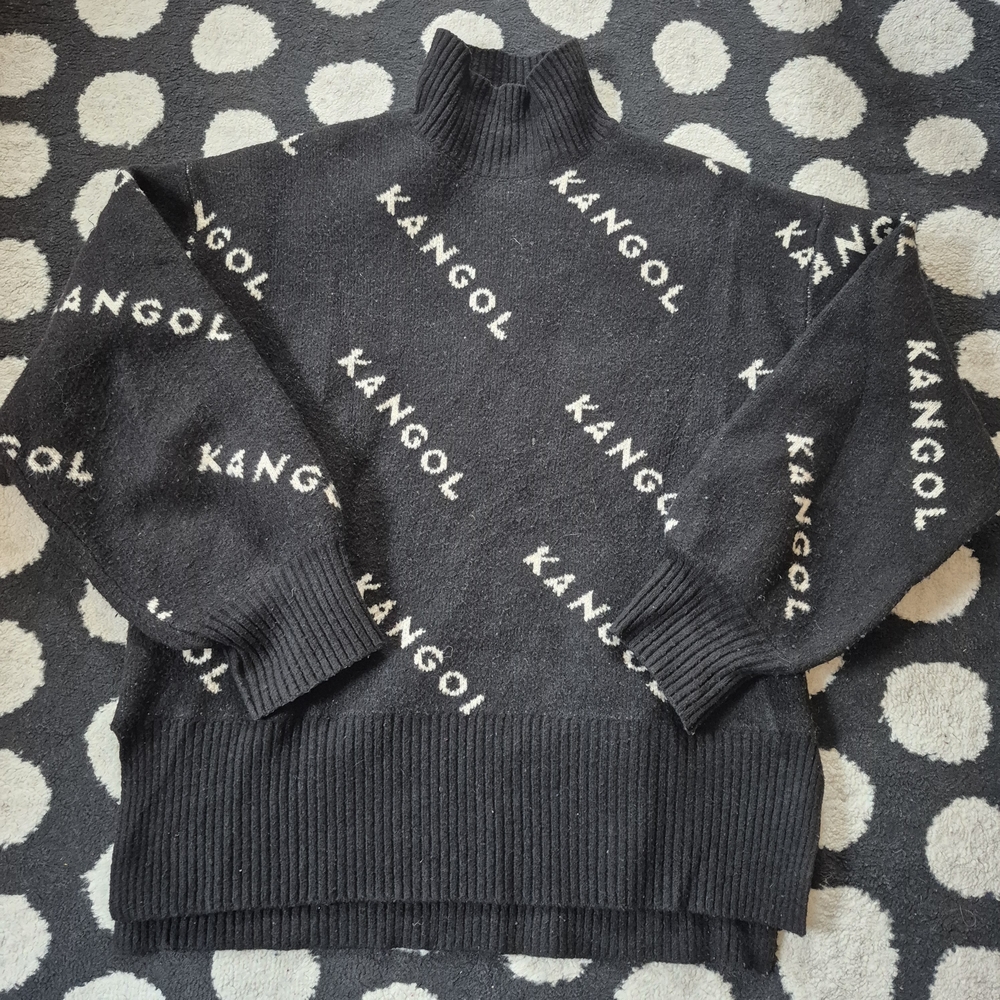 Kangol Black and White Turtleneck Sweater